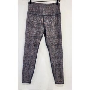 Varley High Rise Leggings Blue Copper Distressed Abstract Print Size M Yoga Gym